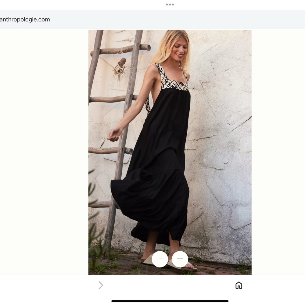 Anthropologie Black and White Maxi Dress